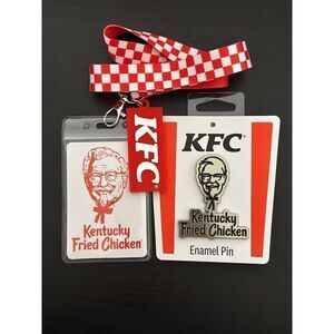 KFC Checkered Print Lanyard and Pin Set